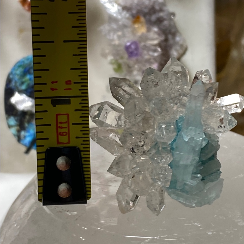 Light Blue Crystal Cluster Statement Ring - Women… - image 6